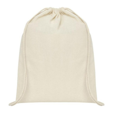 Sac à dos à cordelettes en coton 100 g/m² naturel