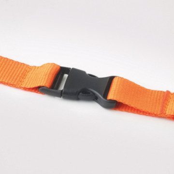 Tour de cou 2 cm avec boucle détachable et clip de sécurité