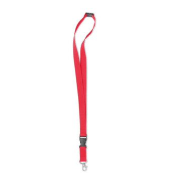 Tour de cou 2 cm avec boucle détachable et clip de sécurité