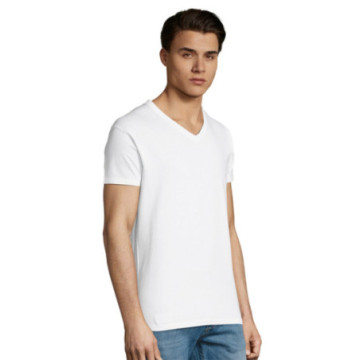 Tee-shirt homme Sol's® Impérial col V blanc