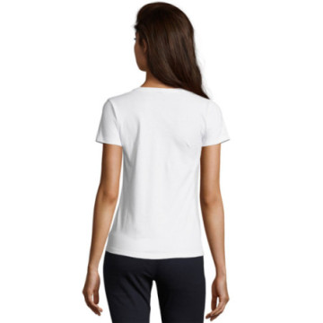 Tee-shirt femme Sol's® Impérial col V blanc