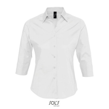 Chemise femme manches 3/4 Sol's® Effect blanche