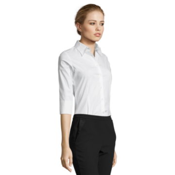 Chemise femme manches 3/4 Sol's® Effect blanche