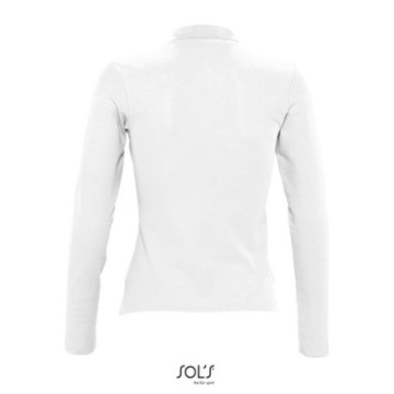 Polo femme manches longues Sol's® Podium blanc