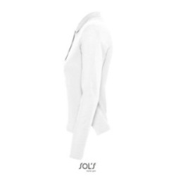 Polo femme manches longues Sol's® Podium blanc