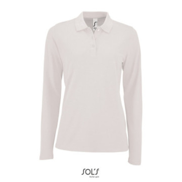 Polo femme manches longues Sol's® Perfect blanc