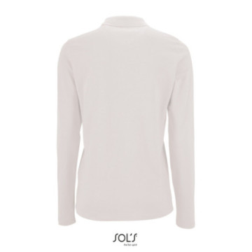 Polo femme manches longues Sol's® Perfect blanc