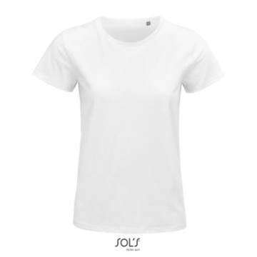 Tee-shirt femme en coton bio blanc Sol's® Pioneer