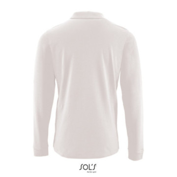 Polo homme manches longues Sol's® Perfect blanc