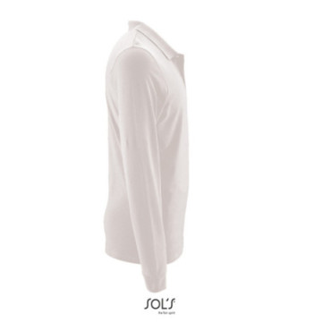 Polo homme manches longues Sol's® Perfect blanc