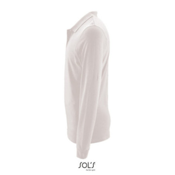 Polo homme manches longues Sol's® Perfect blanc