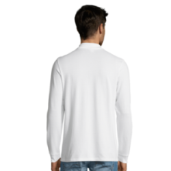 Polo homme manches longues Sol's® Perfect blanc