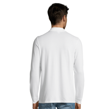 Polo homme manches longues Sol's® Perfect blanc