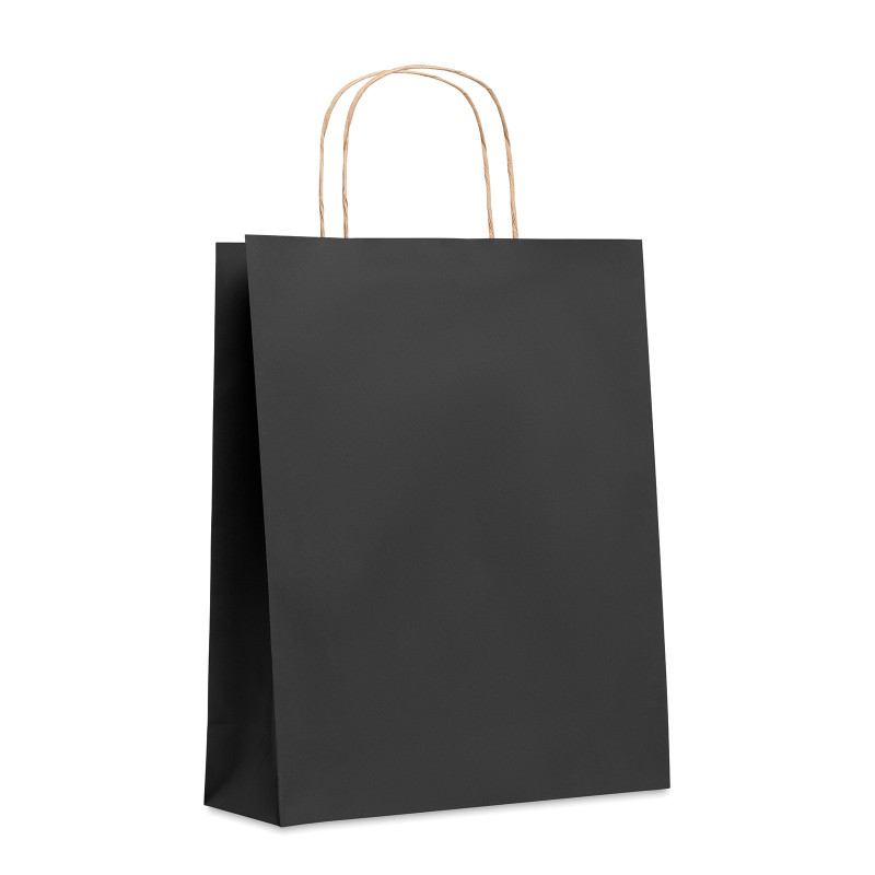 Sac en papier recyclé coloré anses torsadées 25x32x11 cm