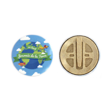 Badge biodégradable avec fixation clip