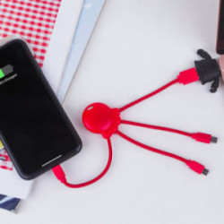 Câble de charge multi-connecteurs recyclé Xoopar® Octopus Eco