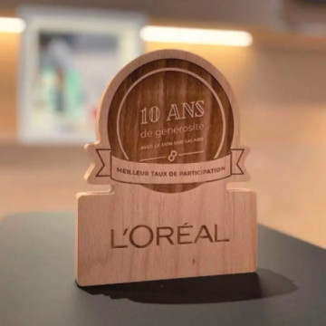 Trophée bandeau en bois gravure laser