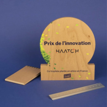 Trophée disque en bois gravure laser