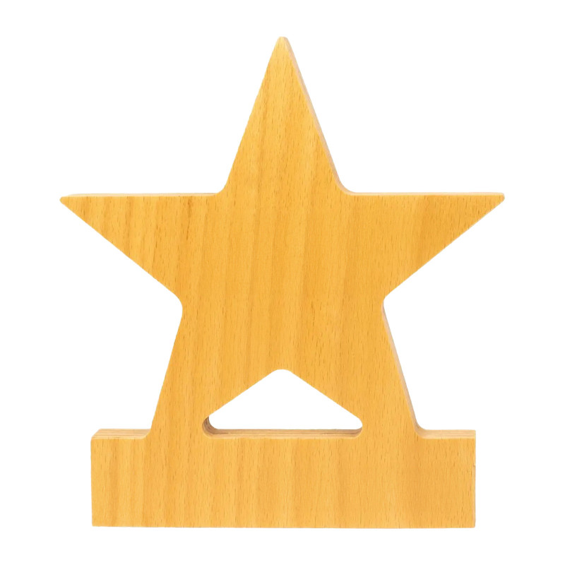 Trophée étoile en bois marquage quadri