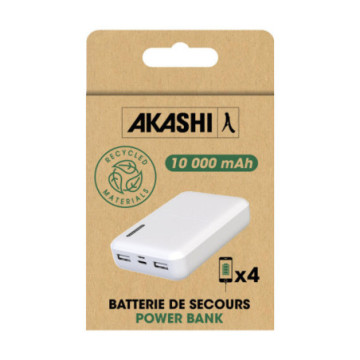 Batterie de secours recyclée ultra compacte 10000 mAh Akashi®