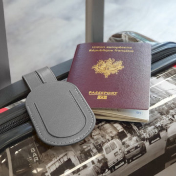 Etiquette bagage Akashi® en cuir recyclé