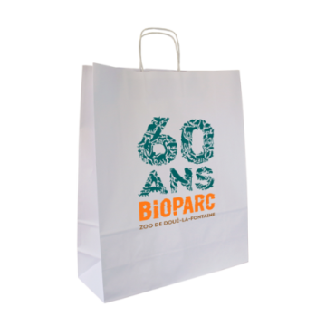 Sac kraft blanc biodégradable 100 g 44 x 15 x 50 cm