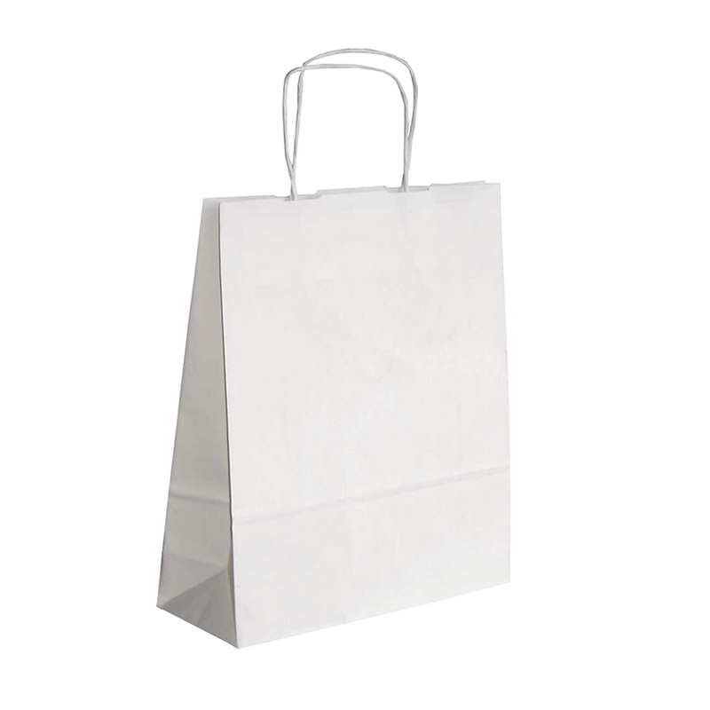 Sac kraft blanc biodégradable 100 g 25 x 10 x 32 cm