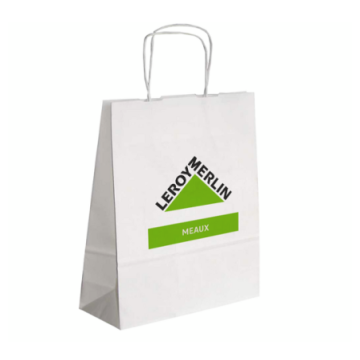 Sac kraft blanc biodégradable 100 g 25 x 10 x 32 cm