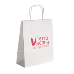 Sac kraft blanc biodégradable  100 g/m² 25 x 10 x 32 cm