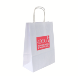 Sac kraft blanc biodégradable  90 g/m² 18 x 8 x 24 cm