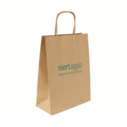 Sac kraft havane biodégradable 90 g/m² 18 x 8 x 24 cm