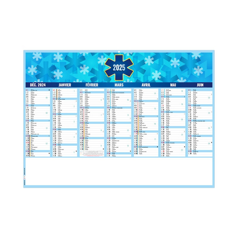 Calendrier bancaires rigide midi 43x33,5 cm marquage 1 couleur