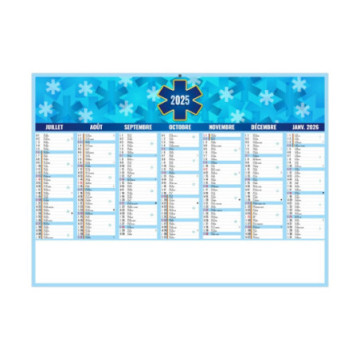 Calendrier bancaires rigide midi 43x33,5 cm marquage 1 couleur