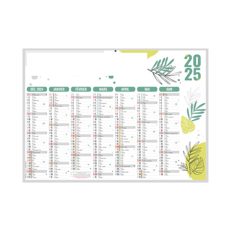 Calendrier bancaires rigide mini 27x20,8 cm marquage 1 couleur