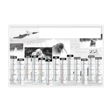 Calendrier bancaire rigide medium 44,5x28,5 cm marquage 1 couleur