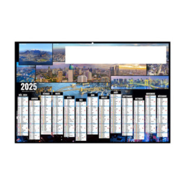 Calendrier bancaire rigide medium 44,5x28,5 cm marquage 1 couleur