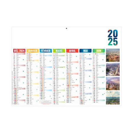 Calendrier bancaire rigide standard 55x40,5 cm marquage 1 couleur