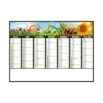 Calendrier bancaires rigide standard 55x40,5 cm marquage 1 couleur