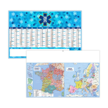 Calendrier bancaires rigide maxi 65x40,5 cm dos carte marq quadri