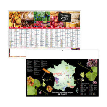 Calendrier bancaires rigide maxi 65x40,5 cm dos carte marq quadri