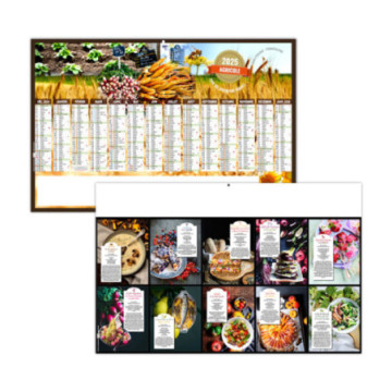 Calendrier bancaires rigide maxi 65x40,5 cm dos carte marq quadri