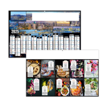 Calendrier bancaires rigide maxi 65x40,5 cm dos carte marq quadri