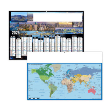 Calendrier bancaires rigide maxi 65x40,5 cm dos carte marq quadri