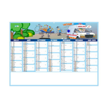 Calendrier bancaires rigide midi 43x33,5 cm marquage quadri
