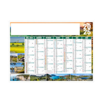 Calendrier bancaires rigide midi 43x33,5 cm marquage quadri