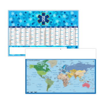 Calendrier bancaires rigide maxi 65x40,5 cm dos carte marq 1 coul
