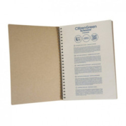 Carnet A5 à spirales avec couverture en carton recyclé