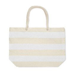 Sac shopping et de plage rayé en coton