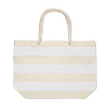 Sac shopping et de plage rayé en coton