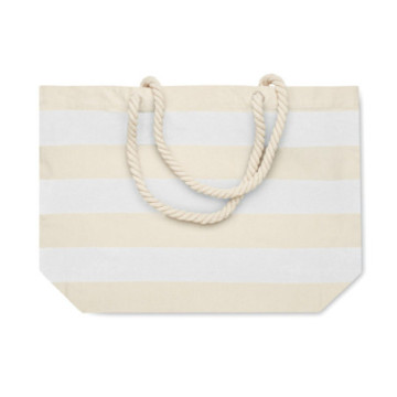 Sac shopping et de plage rayé en coton